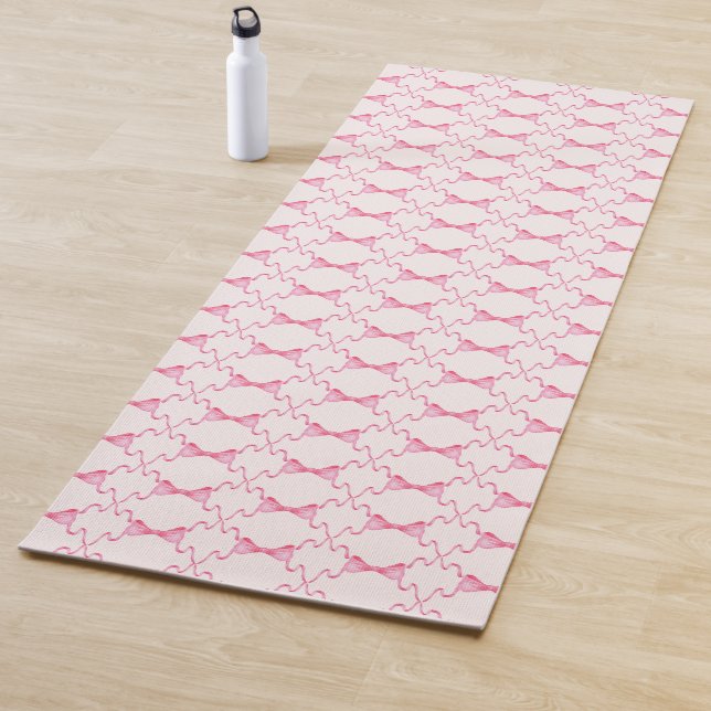 Baby Bow Trellis Pink Bella Ribbon Yoga Mat (In Situ)