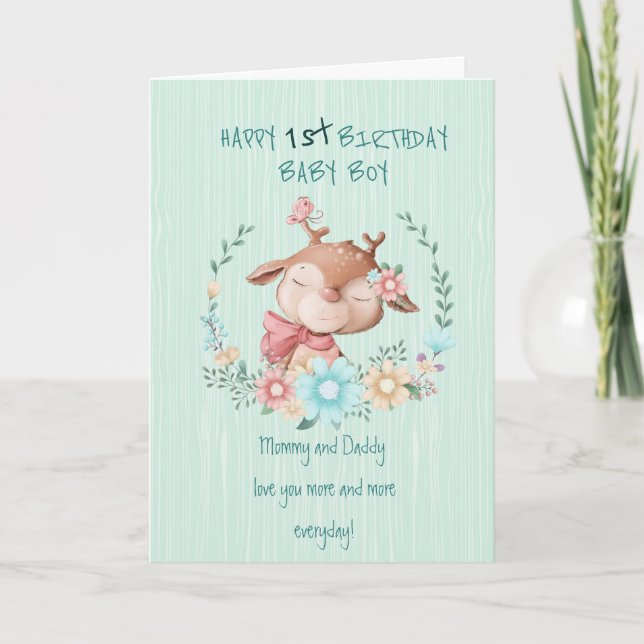 Baby Boy 1st. Birthday Card (Front)
