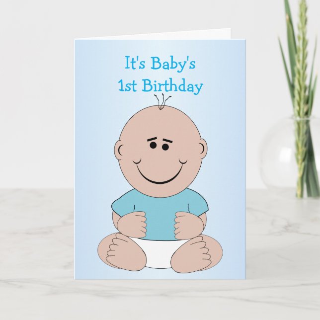 Baby Boy 1st Birthday Card (Front)