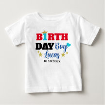 Baby Boy 1st Birthday Gold Crown Custom White