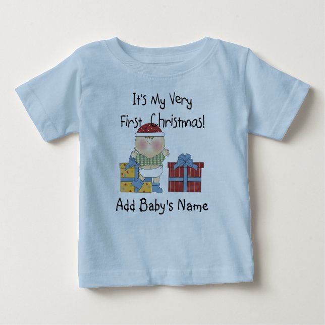 Baby Boy 1st Christmas Tshirt (Front)