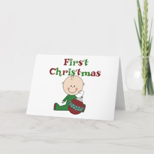 Baby Boy 1st Christmas Tshirts and Gifts Holiday Card