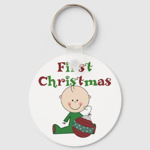 Baby Boy 1st Christmas Tshirts and Gifts Key Ring
