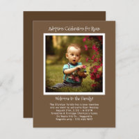 Baby Boy Adoption Party Photo Invitation Template