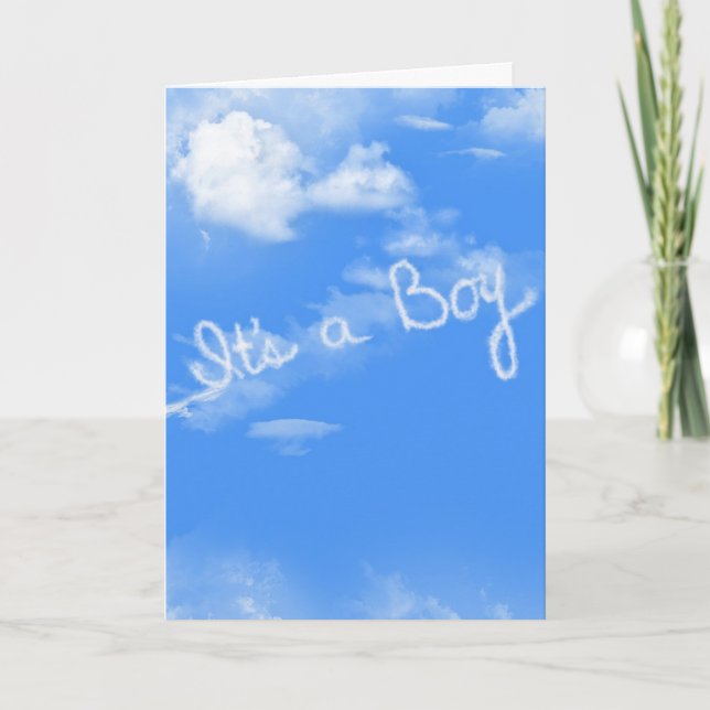 Baby Boy Aeroplane Contrail Card (Front)