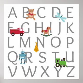 Baby Boy Alphabet Poster