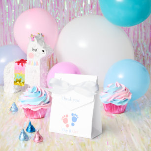 Baby Boy and Girl Footprints Twins Baby Shower Favour Box