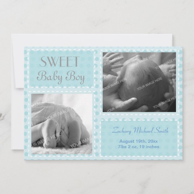 Baby Boy Announcement (Front)