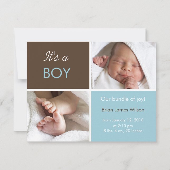 Baby Boy Announcement (Front)