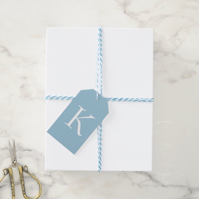 Baby Boy Announcement Gift Monogrammed Tags (With Twine)