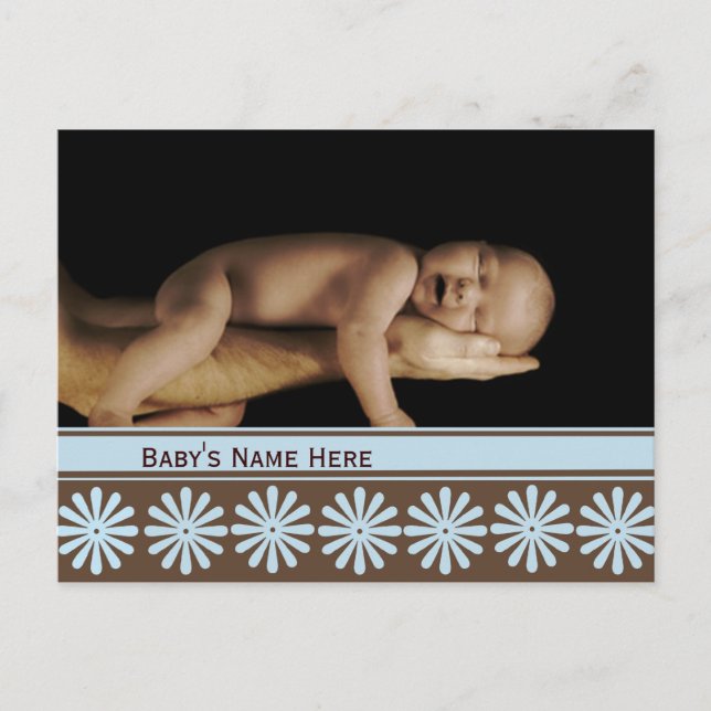 Baby Boy Announcement Postcard (Front)