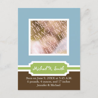 Baby Boy Announcement Template - Customised