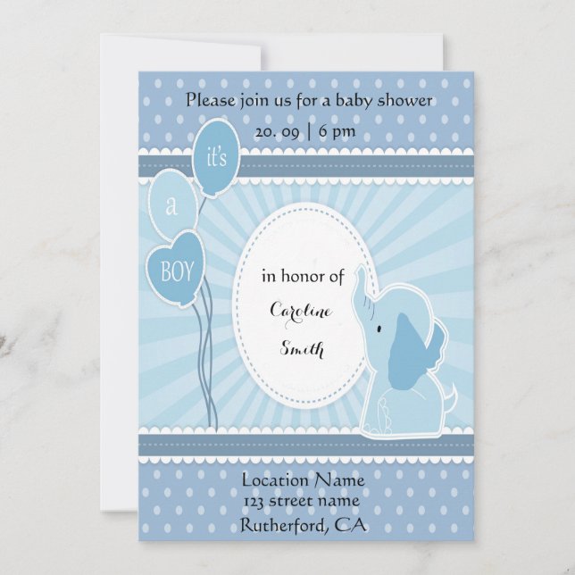 Baby Boy Arrival Baby Shower Invitation (Front)