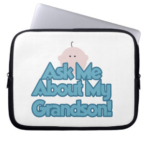 Baby Boy Ask About My Grandson Gifts Laptop Sleeve
