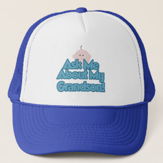 Baby Boy Ask About My Grandson Tshirts and Gifts Trucker Hat