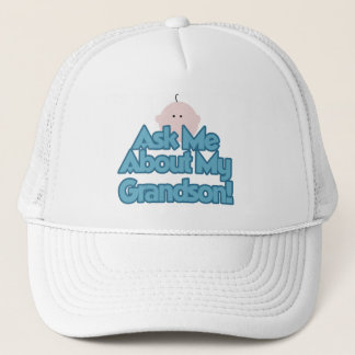 Baby Boy Ask About My Grandson Tshirts and Gifts Trucker Hat
