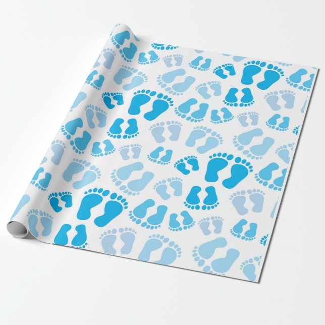 Baby boy baby feet wrapping paper (Unrolled)
