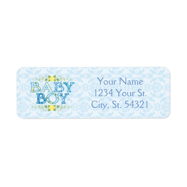 Baby Boy, Baby Shower Address Labels (Front)