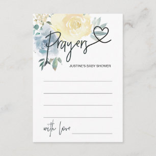 Baby Boy Baby Shower Game Prayer Card Heart