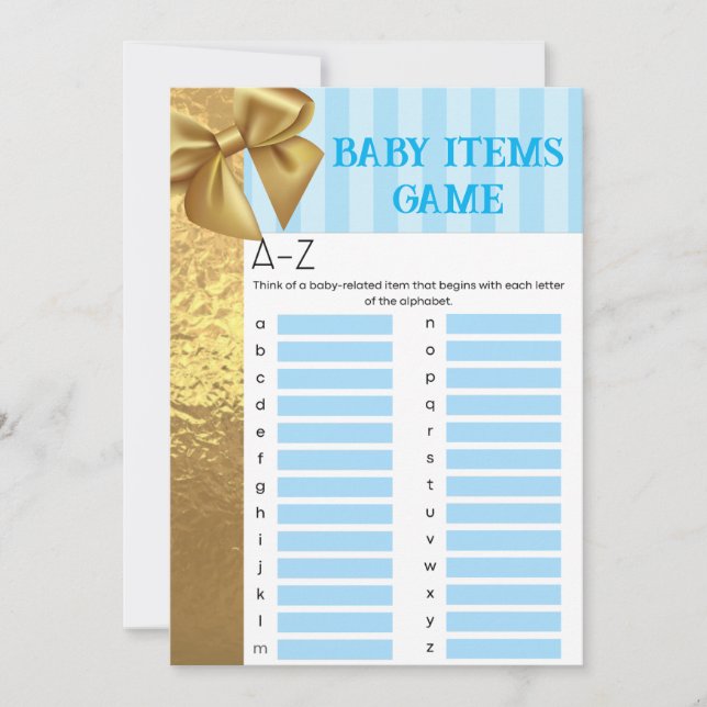 Baby Boy Baby Shower Games (Front)