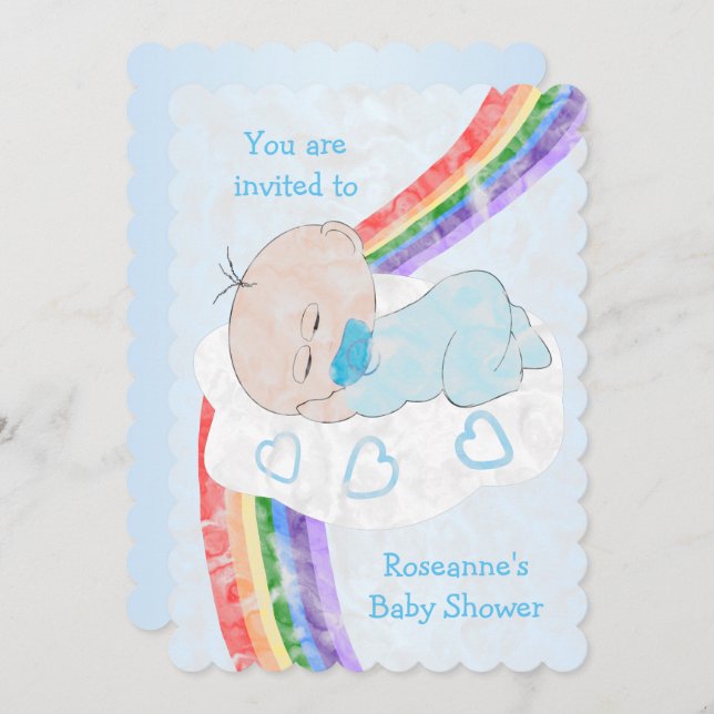 Baby Boy Baby Shower Invitation (Front/Back)