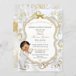 Baby Boy Baptism Communion Christening Bible Invitation