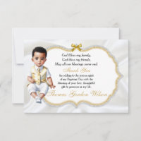 Baby Boy Baptism Communion Thank You