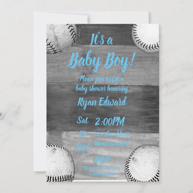 Baby Boy Baseball theme baby shower Invitation (Front)