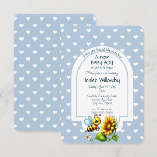 Baby Boy Bee In A Sunflower Shower  Invitation