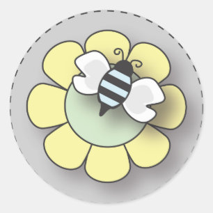Baby Boy Bee in Blue Classic Round Sticker