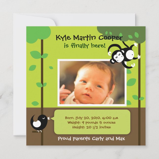 Baby Boy Birth Announcement (Front)