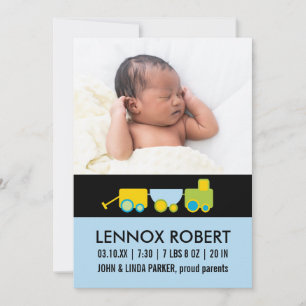 Baby Boy Birth Announcement (Blue)
