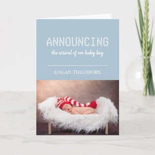 Baby Boy   Birth Announcement Personalised Card