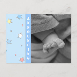 Baby Boy Birth Announcement Postcard