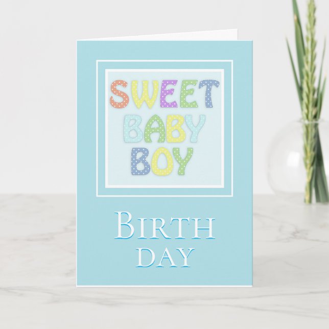 Baby Boy BIRTH DAY Announcement (Front)