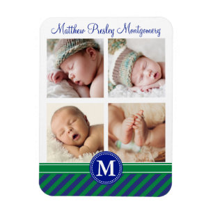 Baby Boy Birth Keepsake Personalised Photo Magnet
