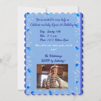 Baby Boy Birthday Invitation