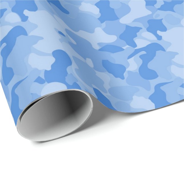 baby boy blue camo pattern wrapping paper (Roll Corner)