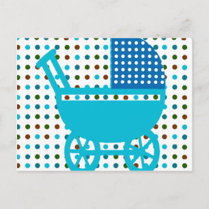 Baby BOY BLUE Carriage Design Hip Gifts Postcard