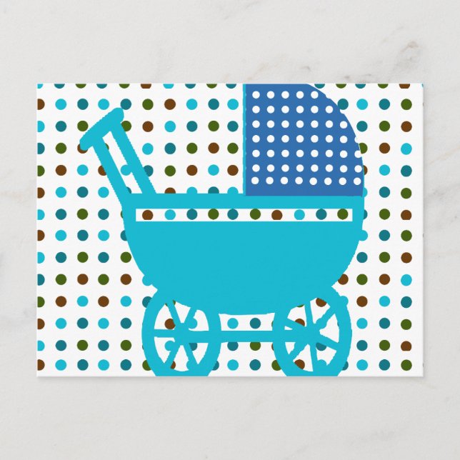 Baby BOY BLUE  Carriage Design Hip Gifts Postcard (Front)