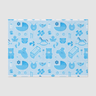 Baby Boy Blue Collage Tissue Paper
