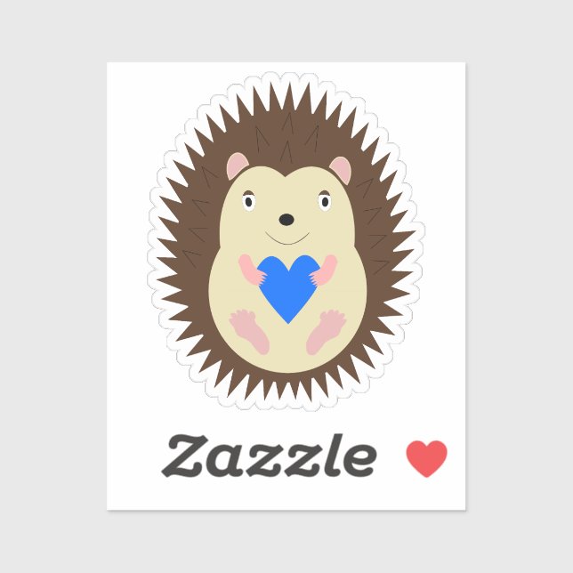 Baby Boy Blue Heart Hedgehog (Sheet)
