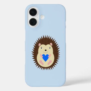 Baby Boy Blue Heart Hedgehog iPhone 16 Case