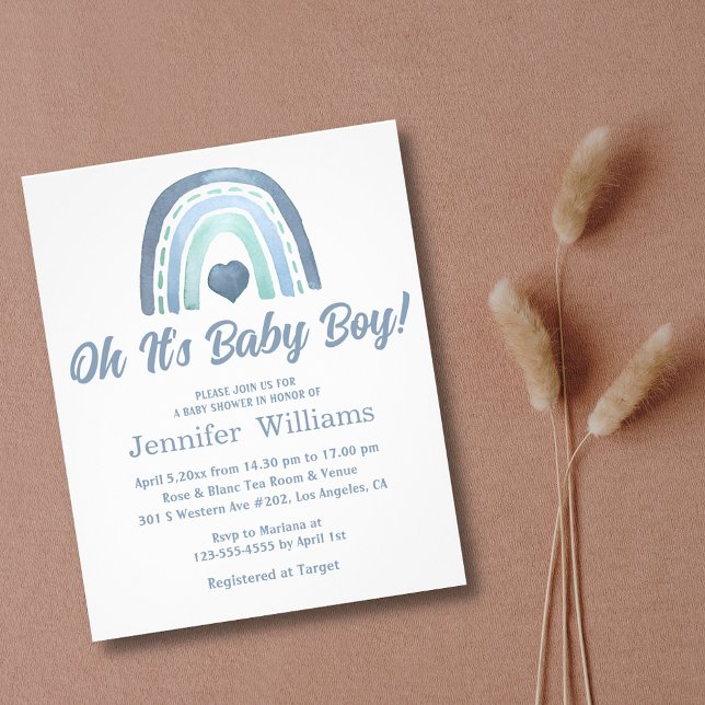 baby boy, blue rainbow  baby shower invitation  flyer (Creator Uploaded)