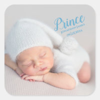 Baby Boy Blue Script Photo Birth Keepsake