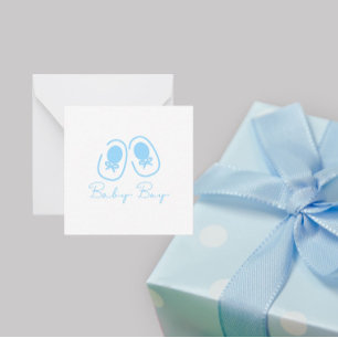 Baby Boy Blue Shoes Baby Shower Card