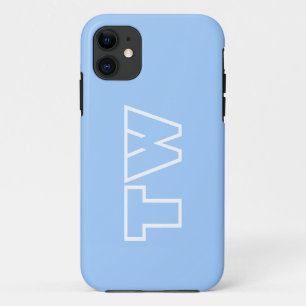 Baby Boy Blue Solid Colour Minimalist Monogram Cas Case-Mate iPhone Case