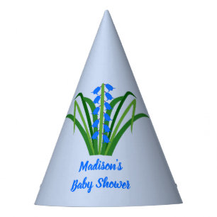 Baby Boy Bluebell Flowers Spring Baby Shower Party Hat