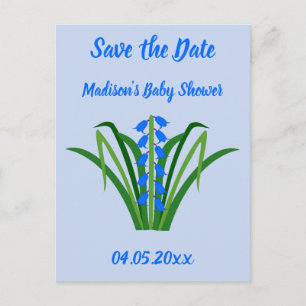 Baby Boy Bluebell Flowers Spring Baby Shower Postcard