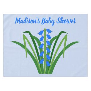 Baby Boy Bluebell Flowers Spring Baby Shower Tablecloth